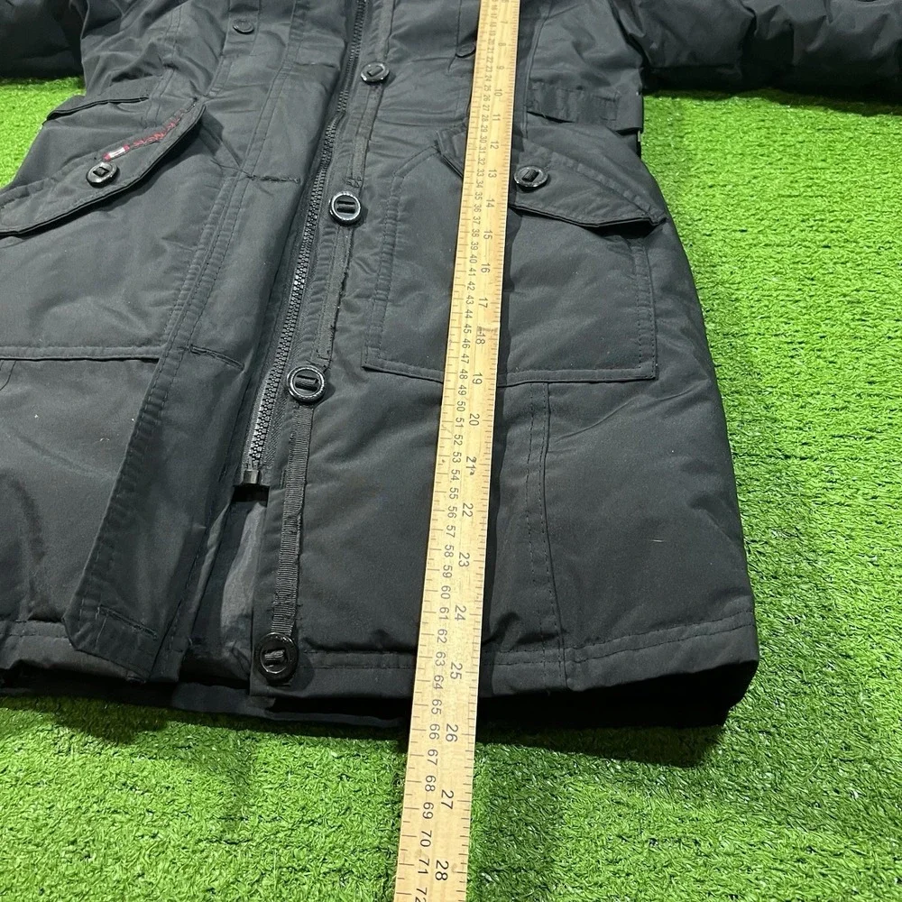 Y2K Kids Winter Coat L/XL Fur Lined Parka Heavy Snow Jacket Canadian Puffer